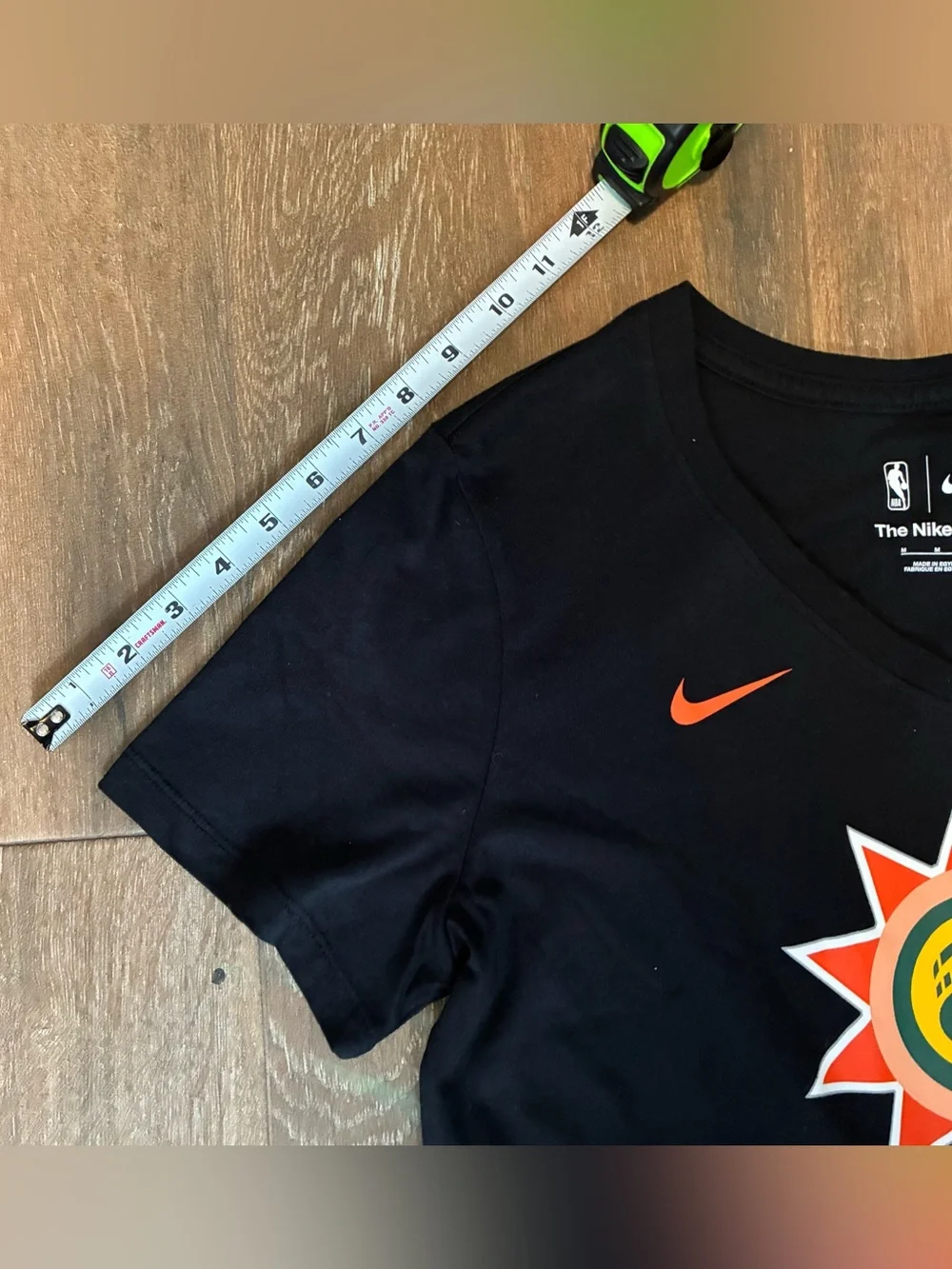 Nike Black Tee with White Nike Swoosh and NBA Logo
